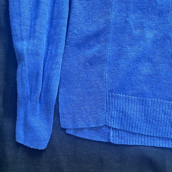 J. Crew Cornflower Blue Linen Long Sleeve Sweater XS - Picture 2 of 10